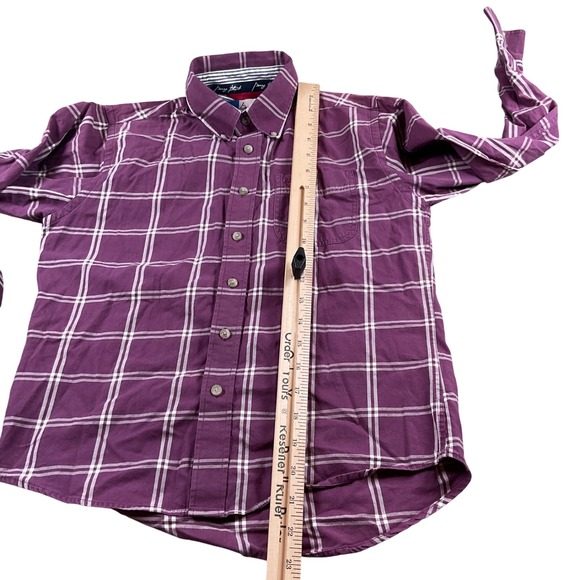 Boy's Wrangler George Strait Cowboy Cut‎ Collection Plaid Button Down Shirt - Picture 3 of 5